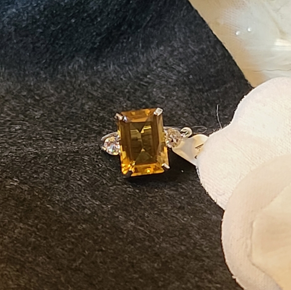 NWT Brazilian Citrine & White Topaz Ring - 8 - Picture 8 of 12